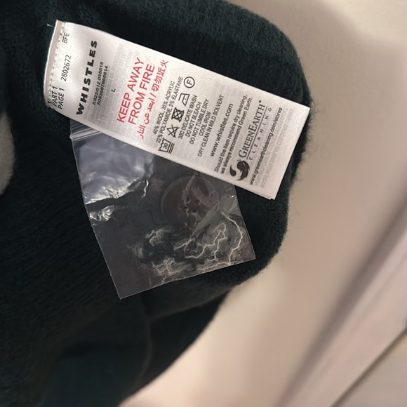 NWT Whistles Stripe Button Neck green multi Jumper size large - Picture 8 of 8